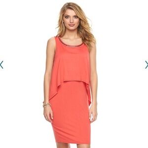 Juicy Couture Womens Sleeveless Beaded Popover Shift Dress Large